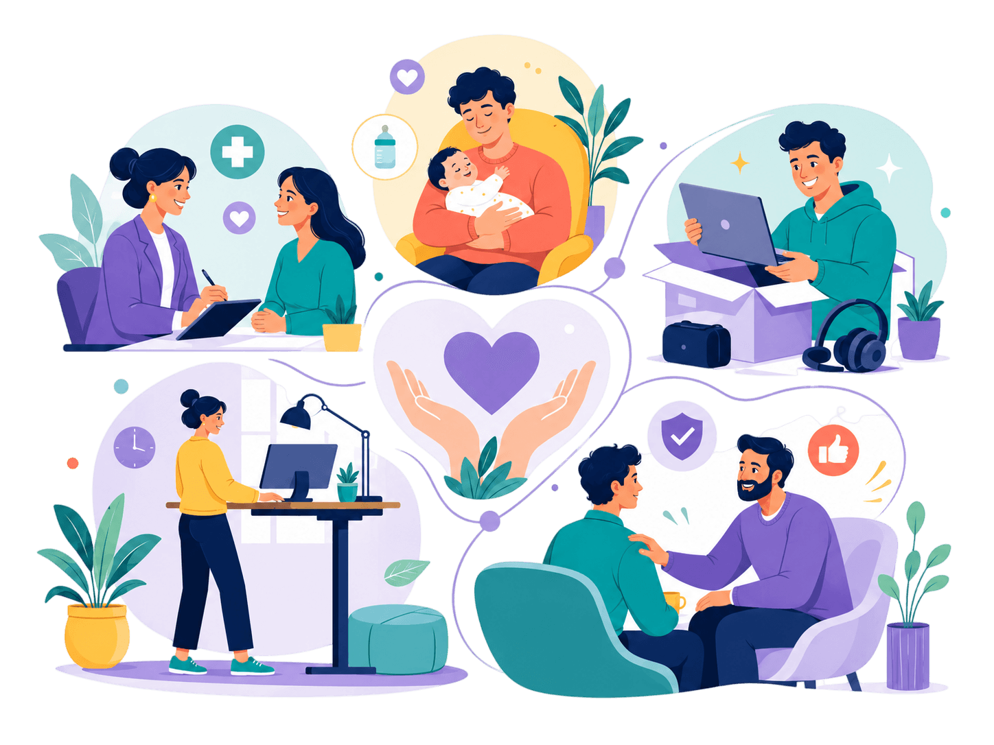 Employee benefits illustration