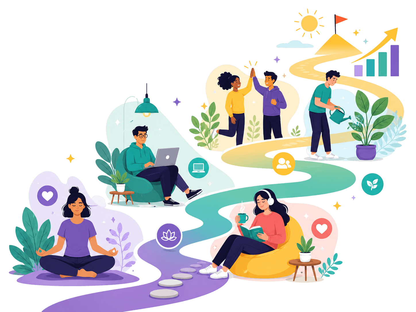 Working and thriving illustration